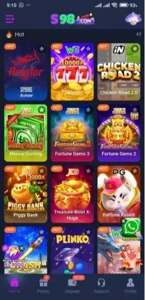 S98 Game APK home screen